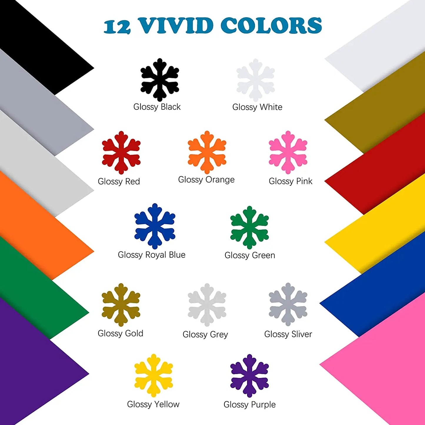 12/8 Pack HTVRONT 12inX5ft Multi Color Permanent Adhesive Vinyl Rolls for Cricut Craft DIY Cup Glass Phone Case Home Decor Gift