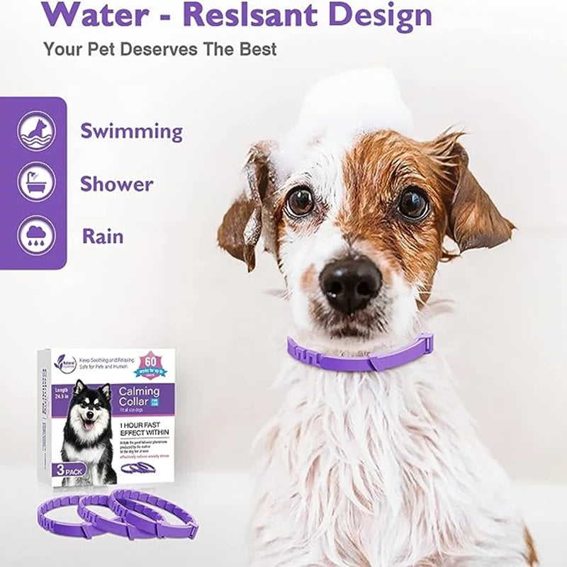 Calming Pheromone Collar Adjustable Anti Anxiety Puppy Kitten Dog Cat Safe Soft Fabric Daily Use