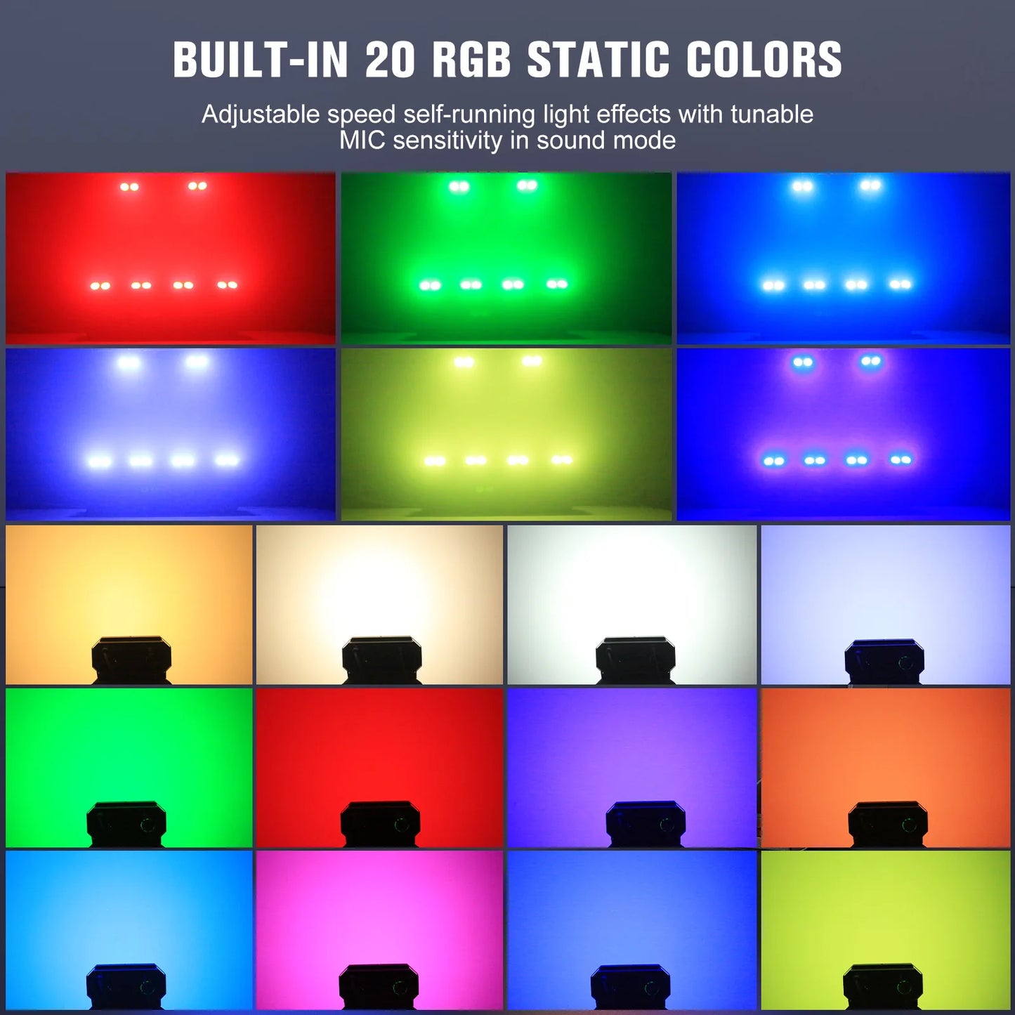 U'King 1/2/4Pcs 260W RGB COB LED Par Lights 2-eyes Fill Light Audience Lights DMX Strobe Stage Lights For DJ Disco Wedding Party
