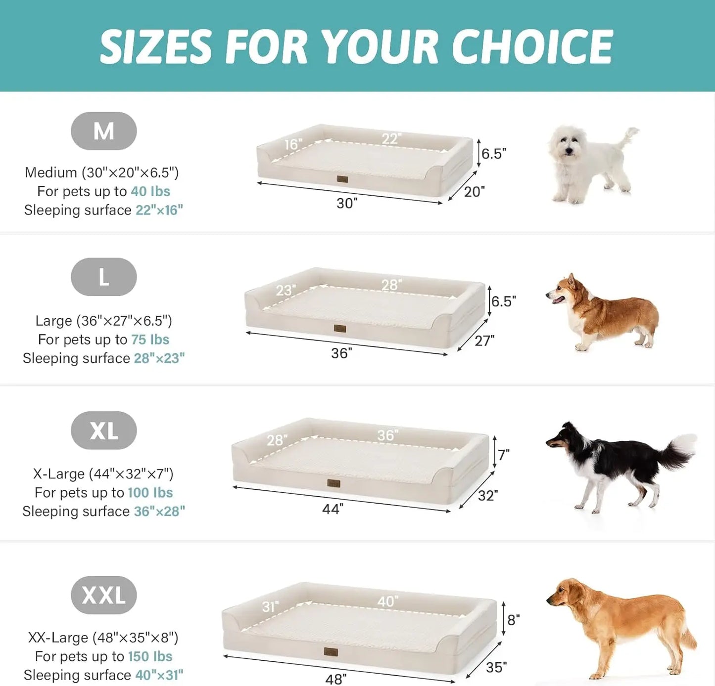 Orthopedic Dog Bed With Waterproof Lining And Egg Crate Foam