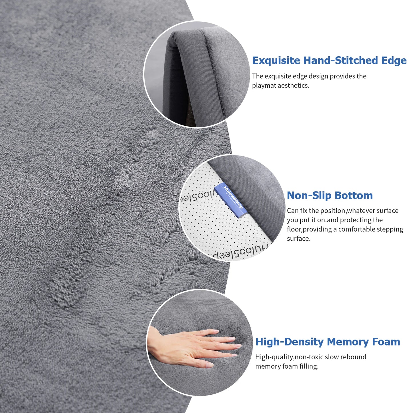 Huloo Sleep Memory Foam Playpen Mat Non Slip Carpet