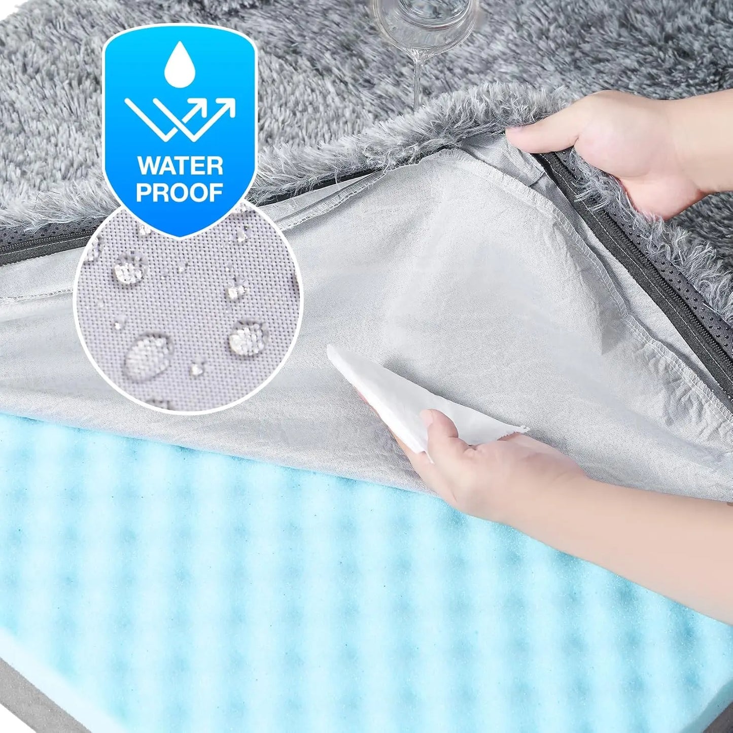 Foldable Human Dog Bed With Orthopedic Memory Foam Waterproof Cover