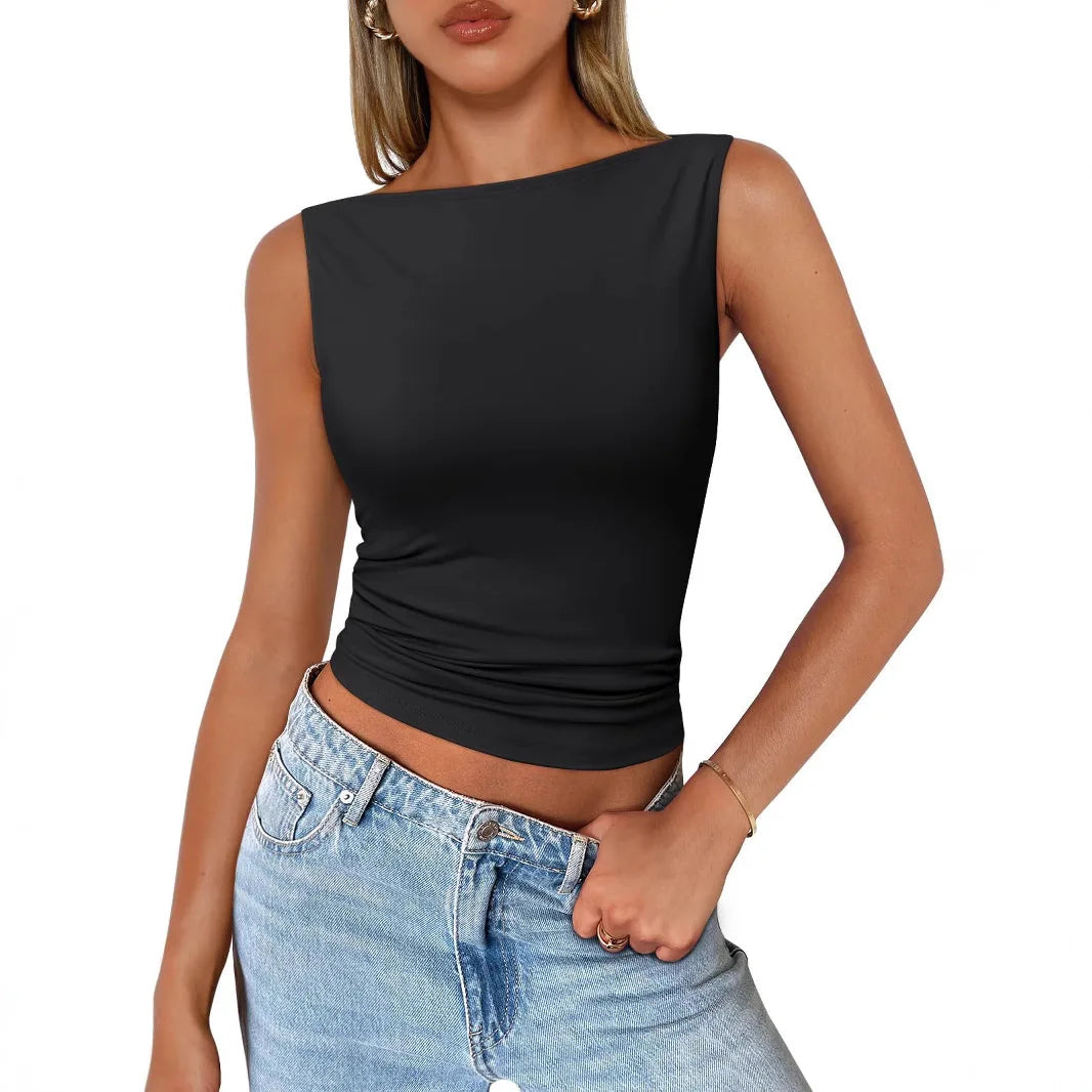 Women Vest Top Backless Sexy Y2K Fashion Slim-fit Spring Summer 2026 New Sleeveless Crop Cami