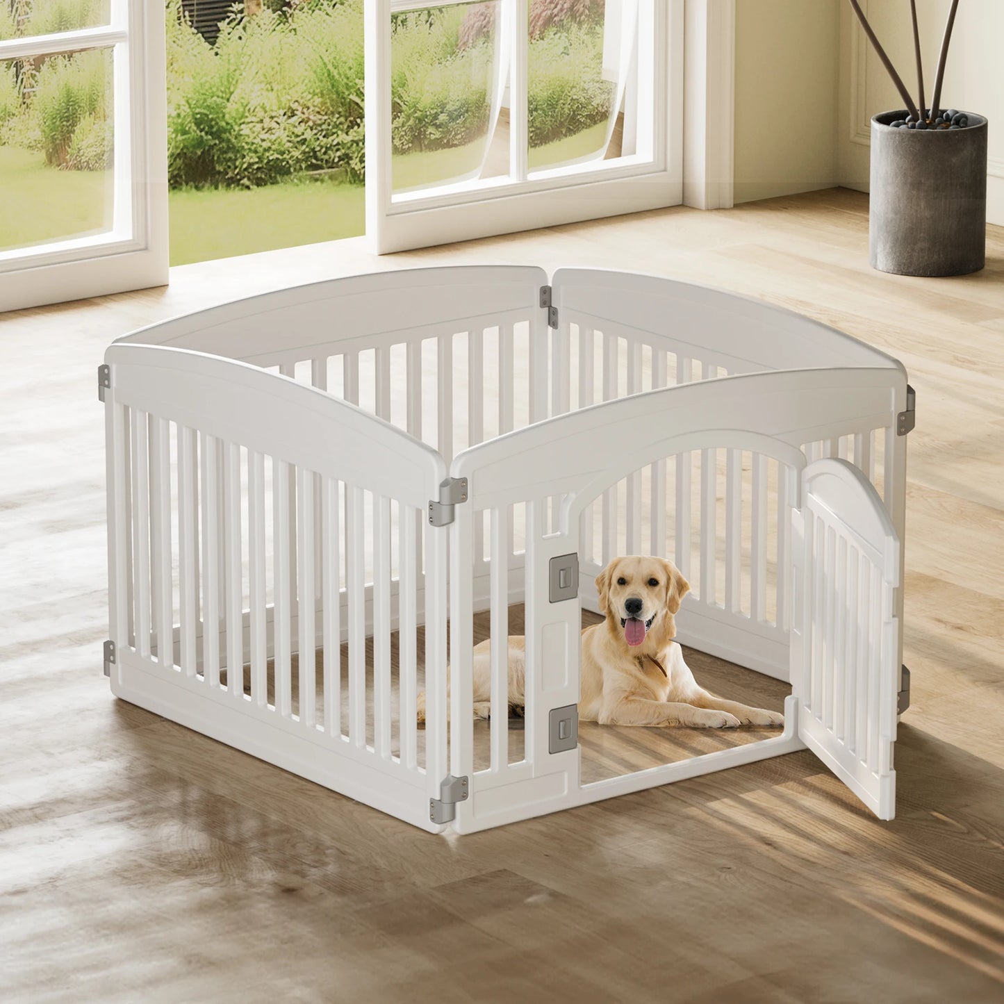 JHK Dog Playpen 6 Panel Portable Indoor Outdoor Pet Fence