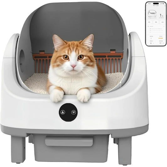 HiMISS Automatic Self Cleaning Open Litter Box With App Control