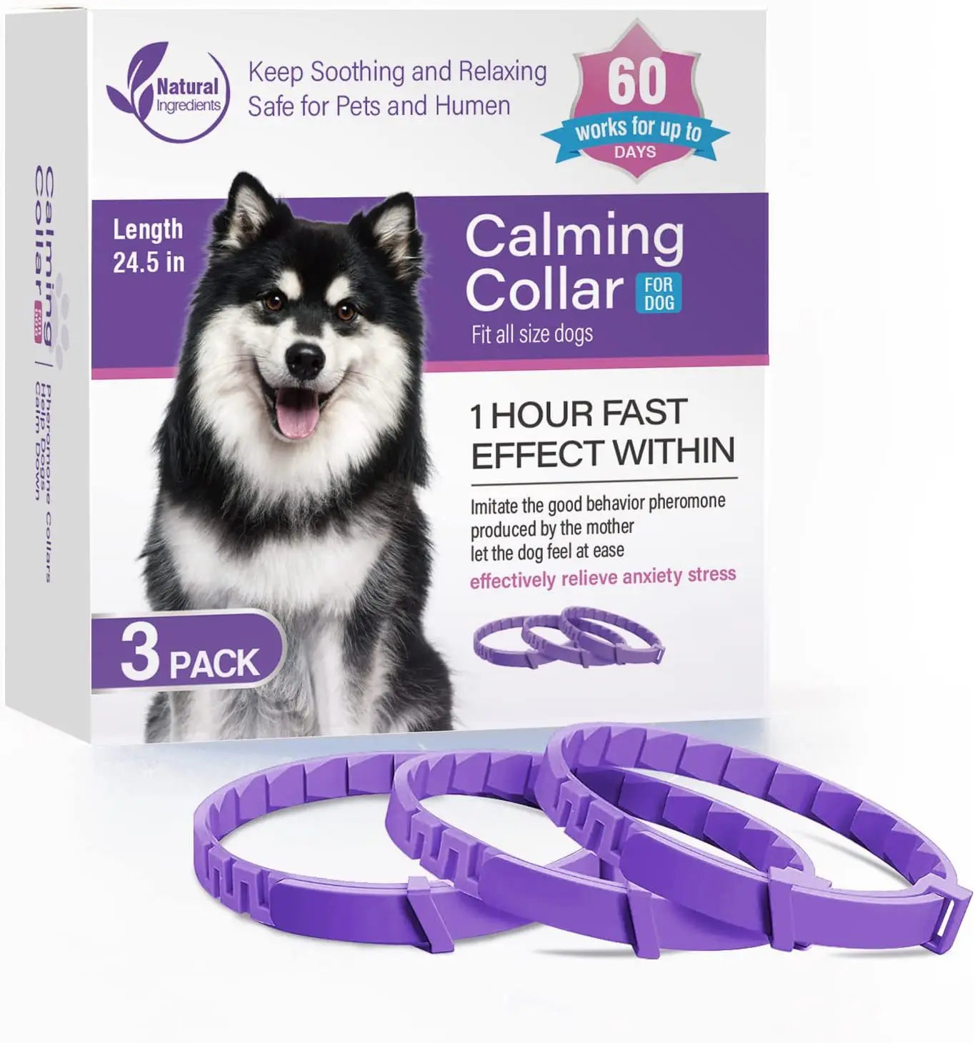 Calming Pheromone Collar Adjustable Anti Anxiety Puppy Kitten Dog Cat Safe Soft Fabric Daily Use