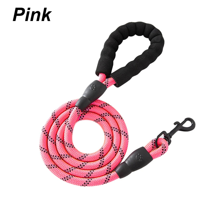 Pet Foam Handle Reflective Leash Nylon Traction Rope Non-Slip Pet Adjustable Leash for Large, Medium, and Small Dogs Outdoor Pet Supplies dog collar cat collar decorative dog collar harness