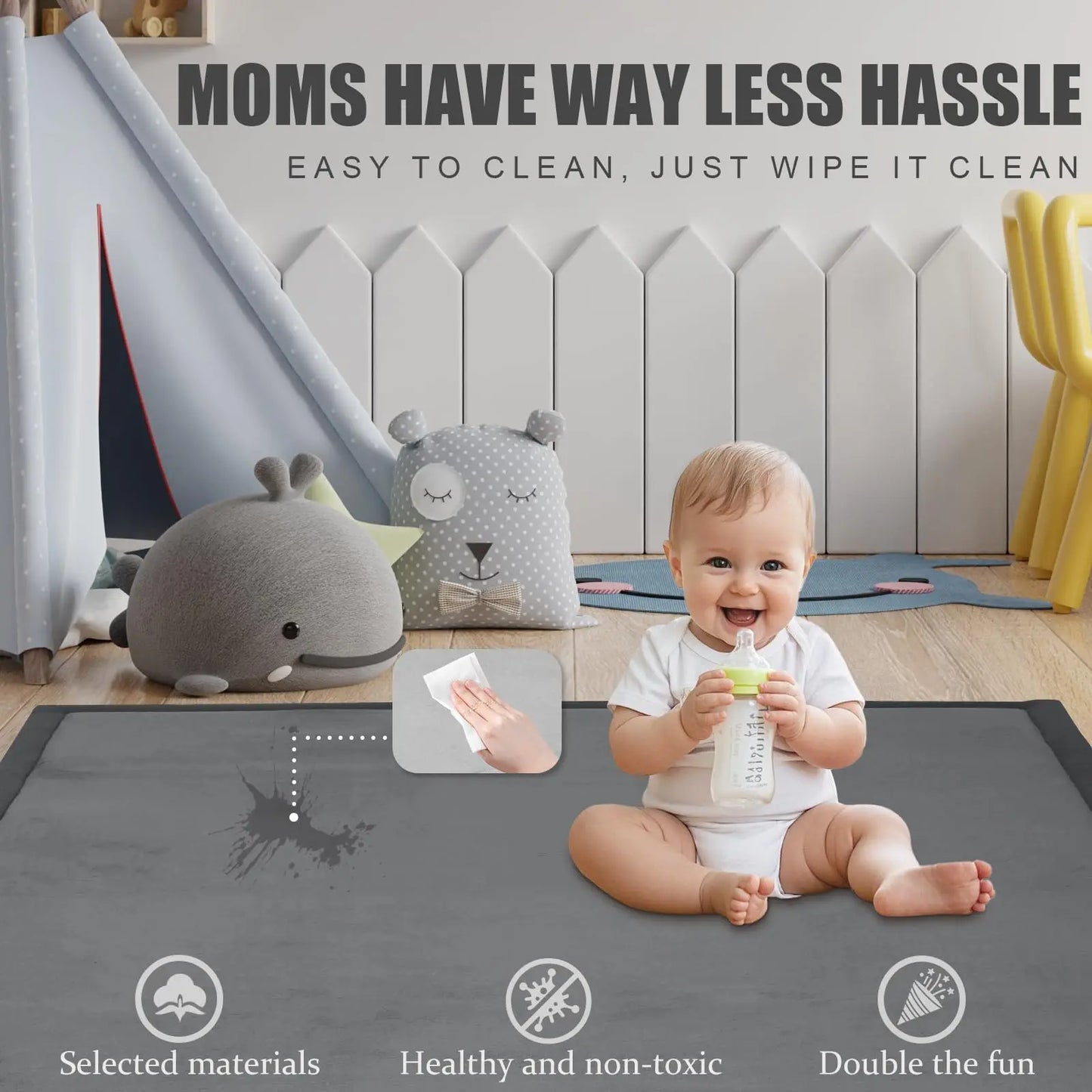 PaPaMat Baby Play Mat Tatami Style Non Slip Rug For Living Room