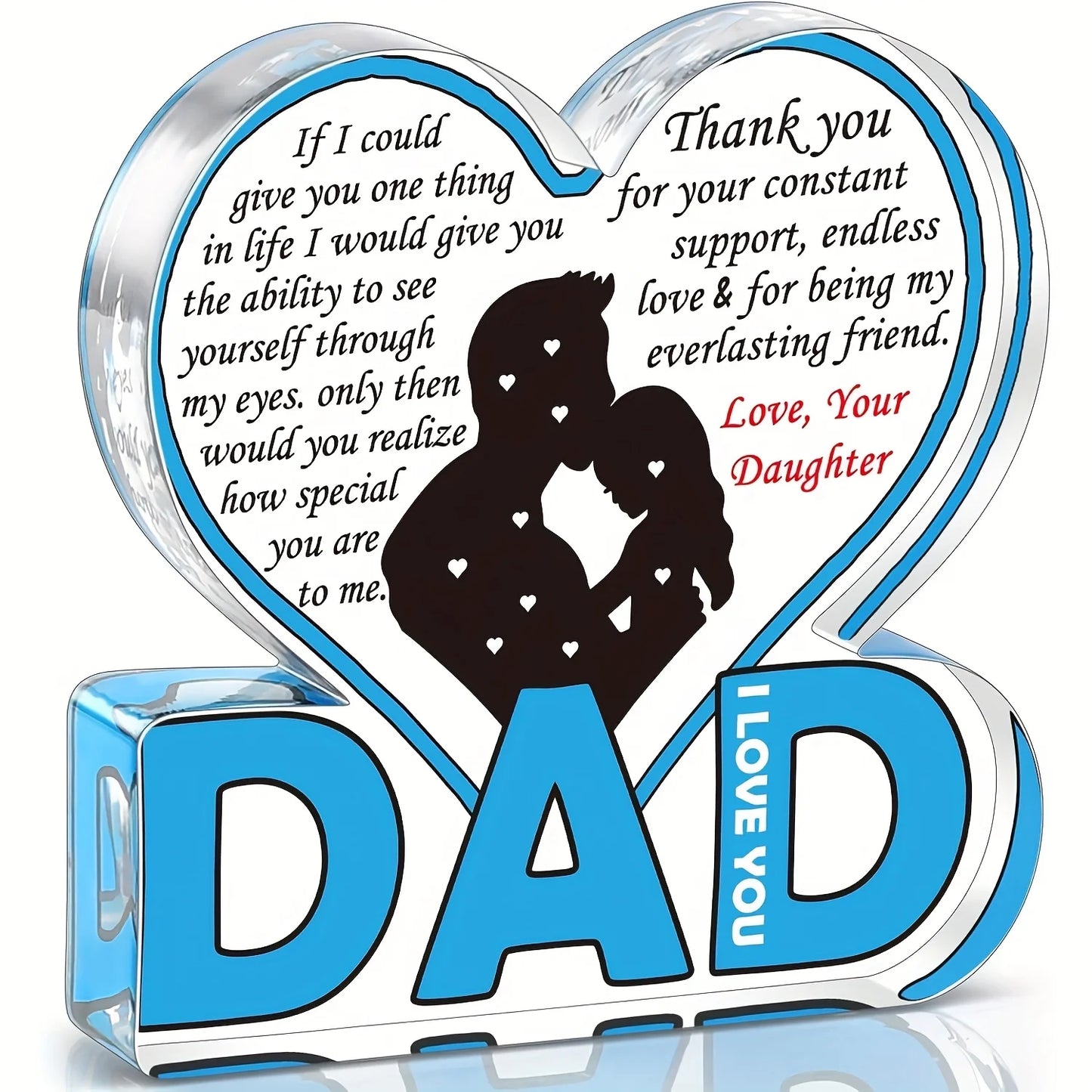 Dad Acrylic Plaque Gifts for Dad Christmas Gifts FromDaughter, Best Dad Ever Gifts, Father And Daughter Gifts,Birthday Dad Gifts