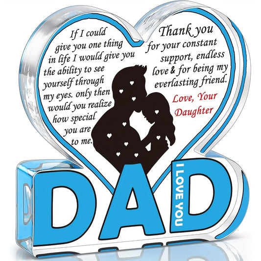 Dad Acrylic Plaque Gifts for Dad Christmas Gifts FromDaughter, Best Dad Ever Gifts, Father And Daughter Gifts,Birthday Dad Gifts