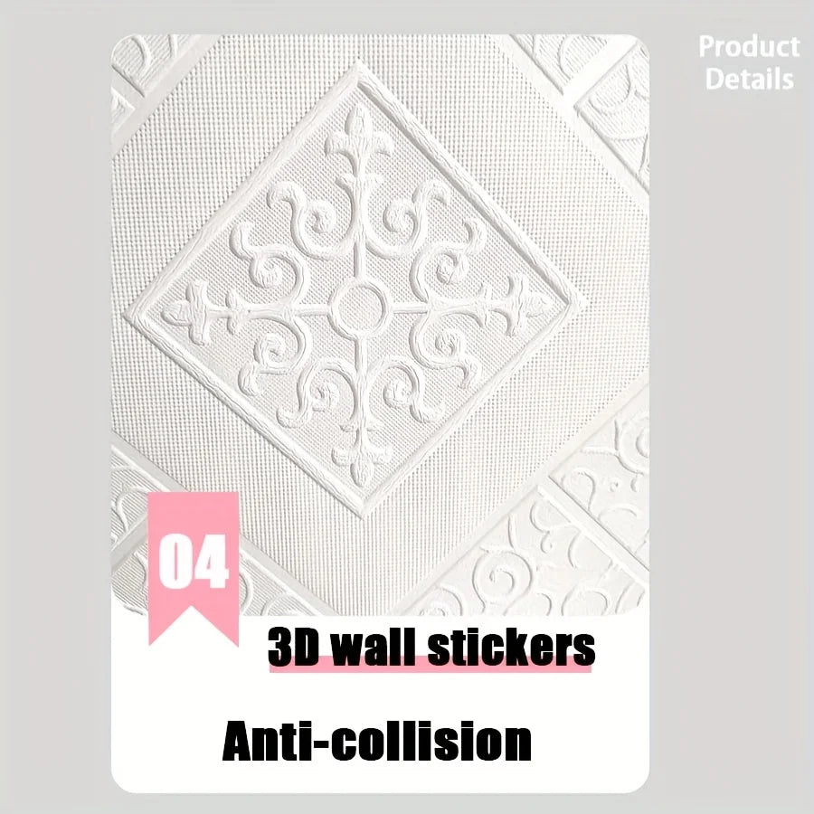 20pcs 3D Ceiling Wallpaper self adhesive wall decor Waterproof foam Design Sticker for bedroom wall sticker paper