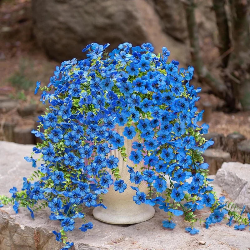 2Pcs Violet Artificial Flower Party Decoration Simulation Valentine S Day Wedding Wall Hanging Basket Flower Orchid Fake Flower