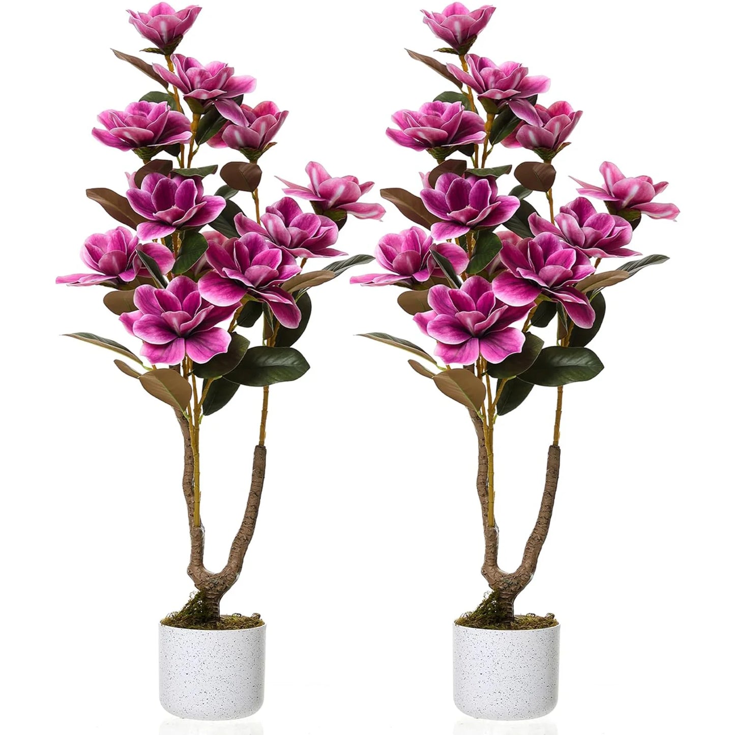 HiMISSCN Magnolia Tree In Planter Faux Floral Decor For Home