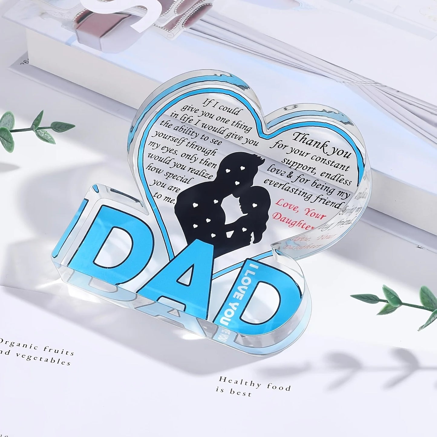 Dad Acrylic Plaque Gifts for Dad Christmas Gifts FromDaughter, Best Dad Ever Gifts, Father And Daughter Gifts,Birthday Dad Gifts