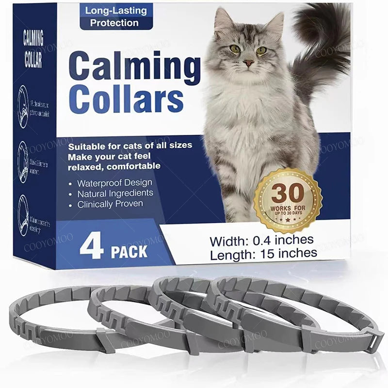 Calming Pheromone Collar Adjustable Anti Anxiety Puppy Kitten Dog Cat Safe Soft Fabric Daily Use