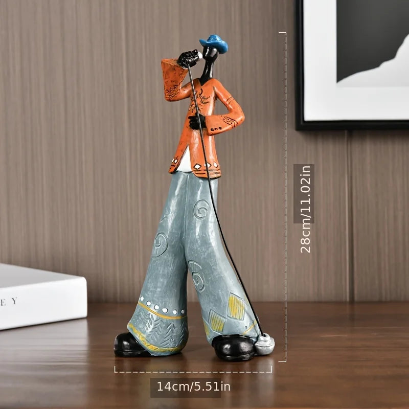 Creative American Nordic Vintage Band Musical Instrument Resin Statue Model Living Room Porch Study Bookshelf TV Cabinet Display