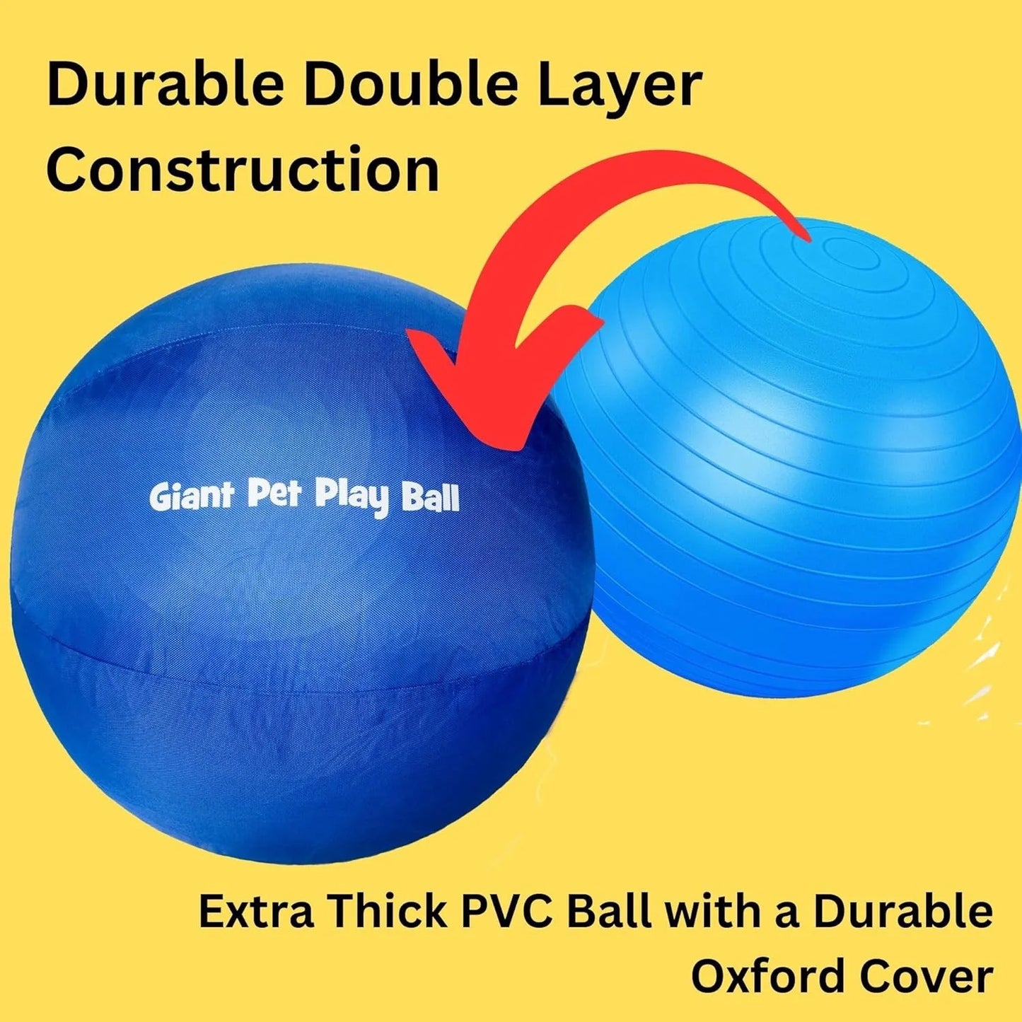 Iron Paws Giant Pet Play Ball Herding Ball for Dogs, 24" Includes Durable Cover and Inflation Pump, Herding Ball, Large, Blue
