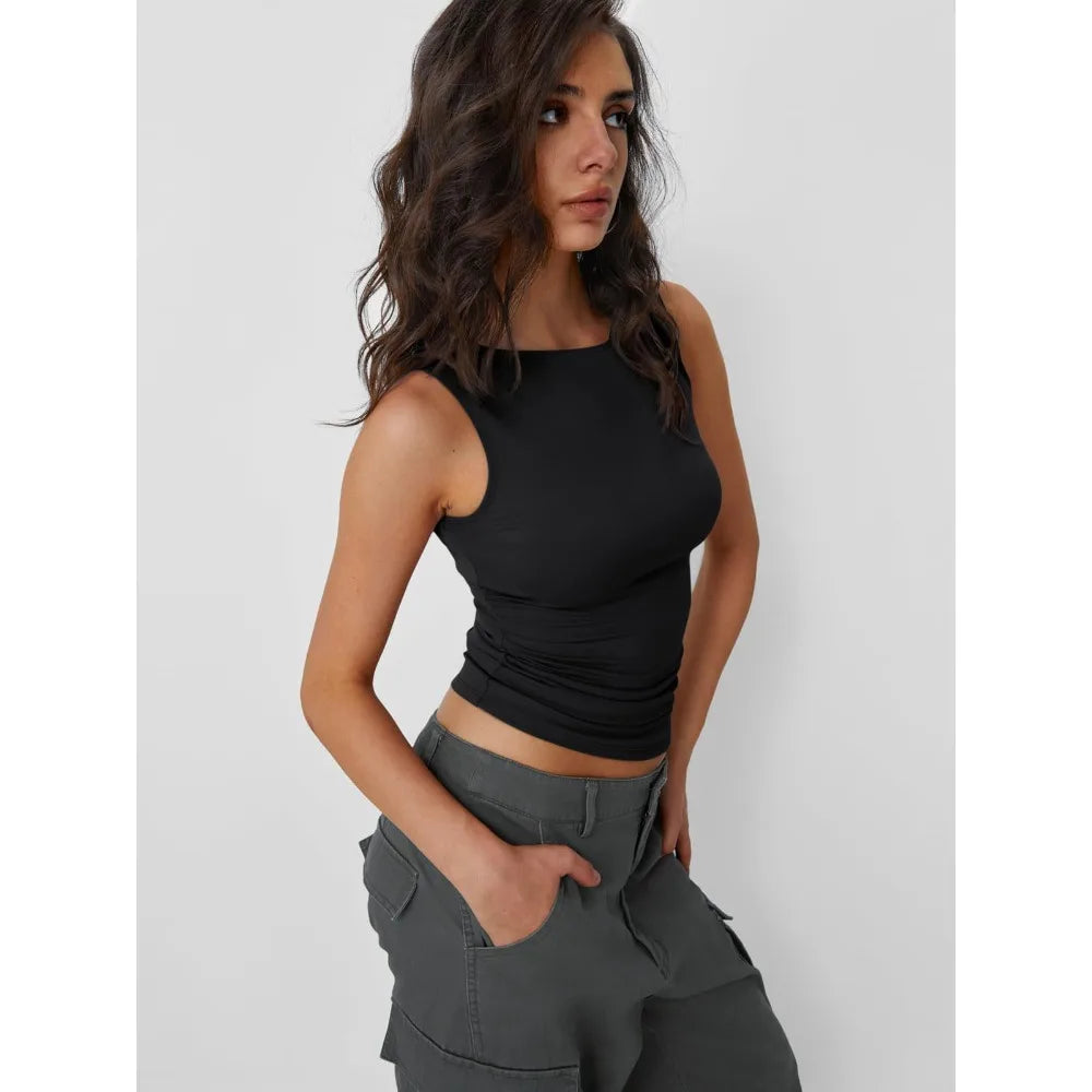 Women Vest Top Backless Sexy Y2K Fashion Slim-fit Spring Summer 2026 New Sleeveless Crop Cami