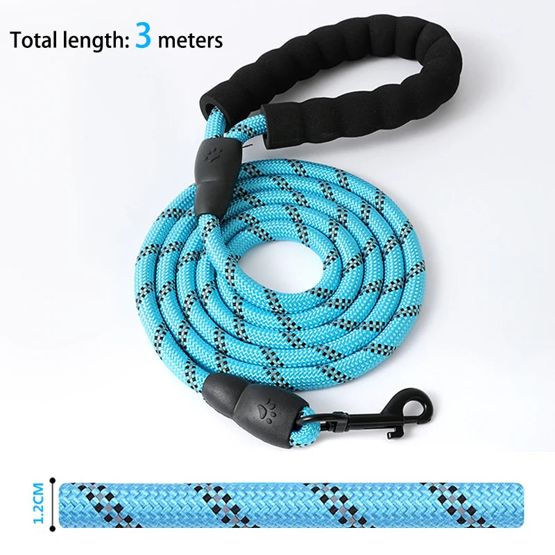 Pet Foam Handle Reflective Leash Nylon Traction Rope Non-Slip Pet Adjustable Leash for Large, Medium, and Small Dogs Outdoor Pet Supplies dog collar cat collar decorative dog collar harness