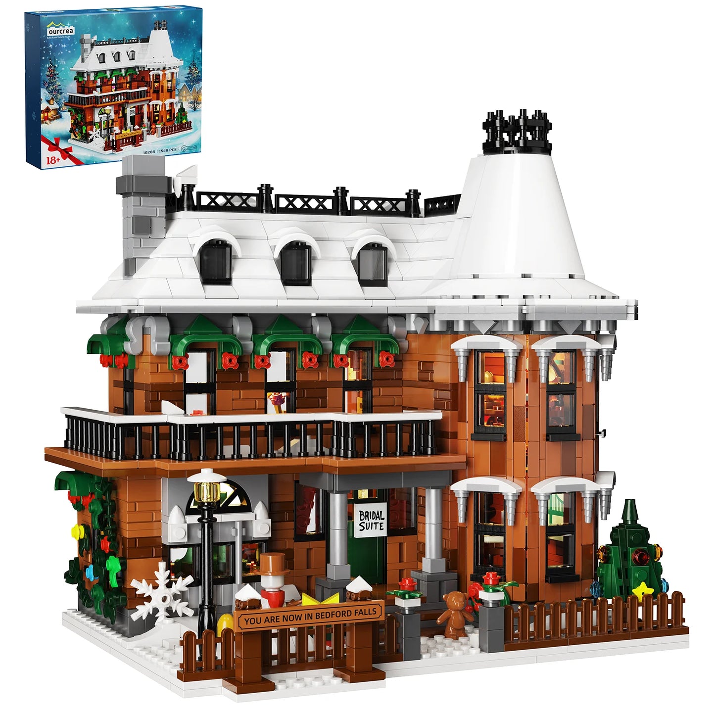It's A Wonderful Life House Building Block Set Home Decor Christmas Holiday Snow House Room Decoration Gift for Adults