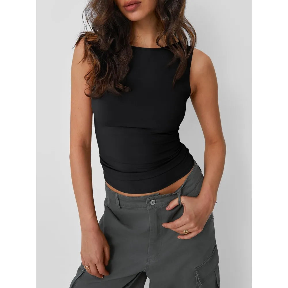 Women Vest Top Backless Sexy Y2K Fashion Slim-fit Spring Summer 2026 New Sleeveless Crop Cami