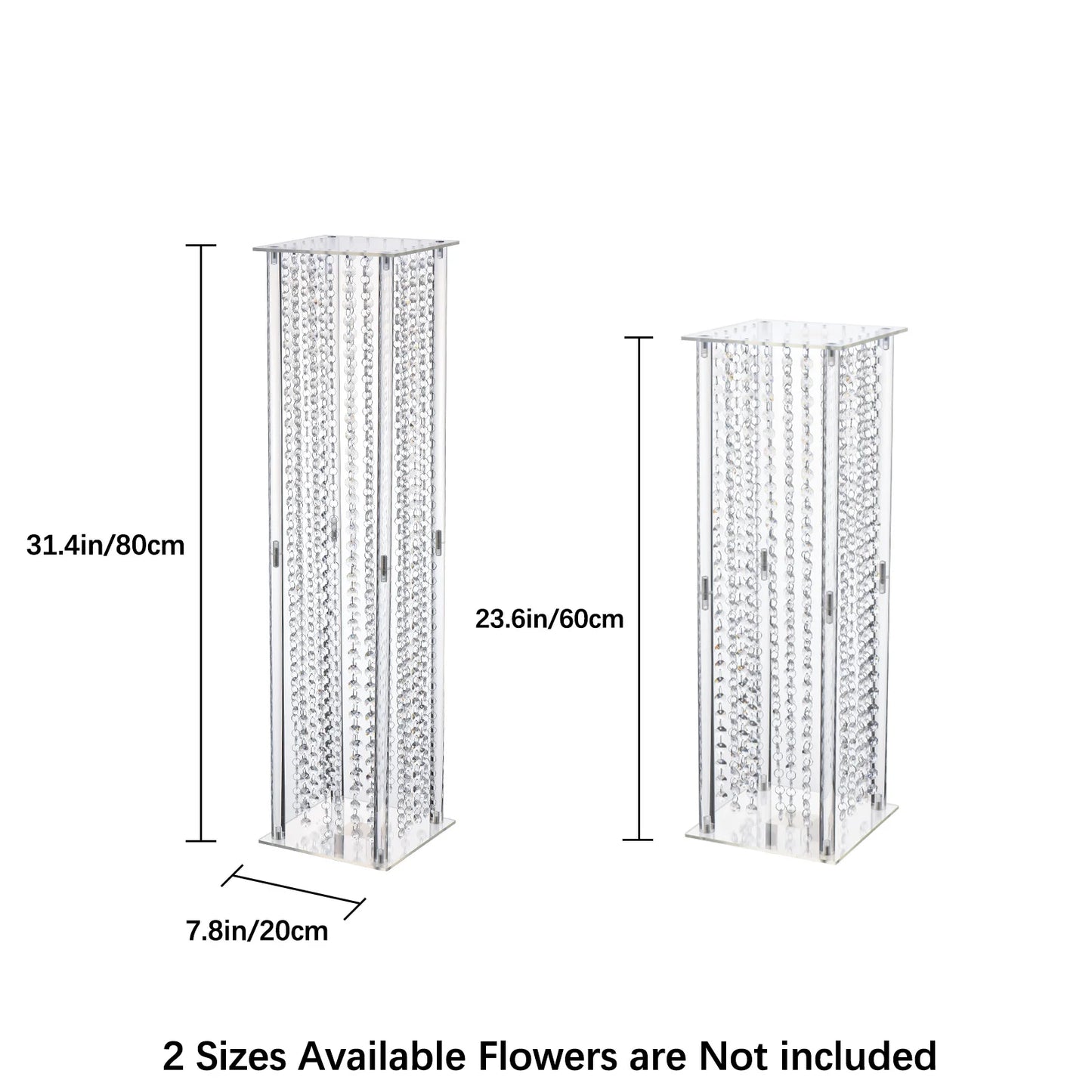 VINCIGANT 4-Piece Clear Floor Vases Geometric Centerpieces
