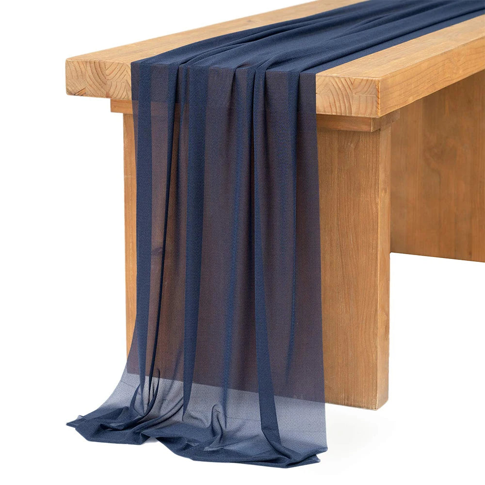 Chiffon Table Runner Sheer Fabric Silk for Boho Sheer Fabric Wedding Arch Overlay Draping Decoration Birthday Party Table Decor