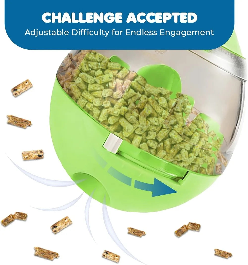 Interactive Dog Treat Ball - Slow Pet Feeder & Puzzle Toy for Small Breeds, Adjustable Dispenser, Boredom Buster, Ends Chewing & Bloat