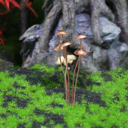 Outdoor Metal Mushroom Stake Statue Figure Garden Ornament Yard Sculpture for Holiday Cottage Decoration