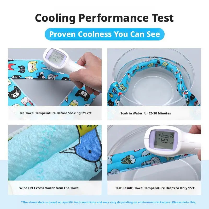 Pet Cooling Ice Scarf Cool Ice Breathable Towel Heatstroke Dogs Cats Ice Collar Cat Adjustable Collar Bib Pet Supplies