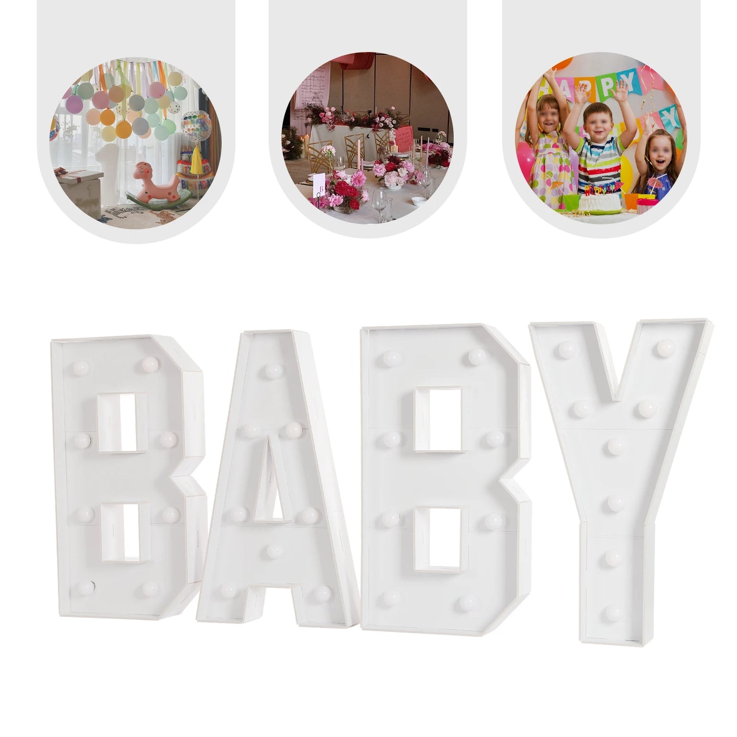 Light Up Letters Party Decoration Led Letter Lights Led Letter Light White For Baby Birthdays, Baby Showers, New Year, Family