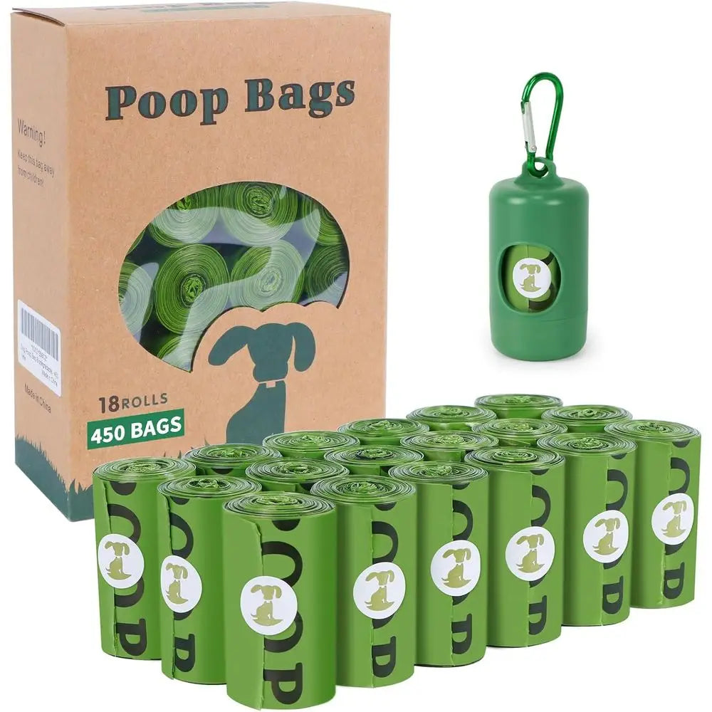 Biodegradable Scented Dog Waste Bags With 1 Dispenser, 18 Rolls Reills Poop Bags -450 Counts