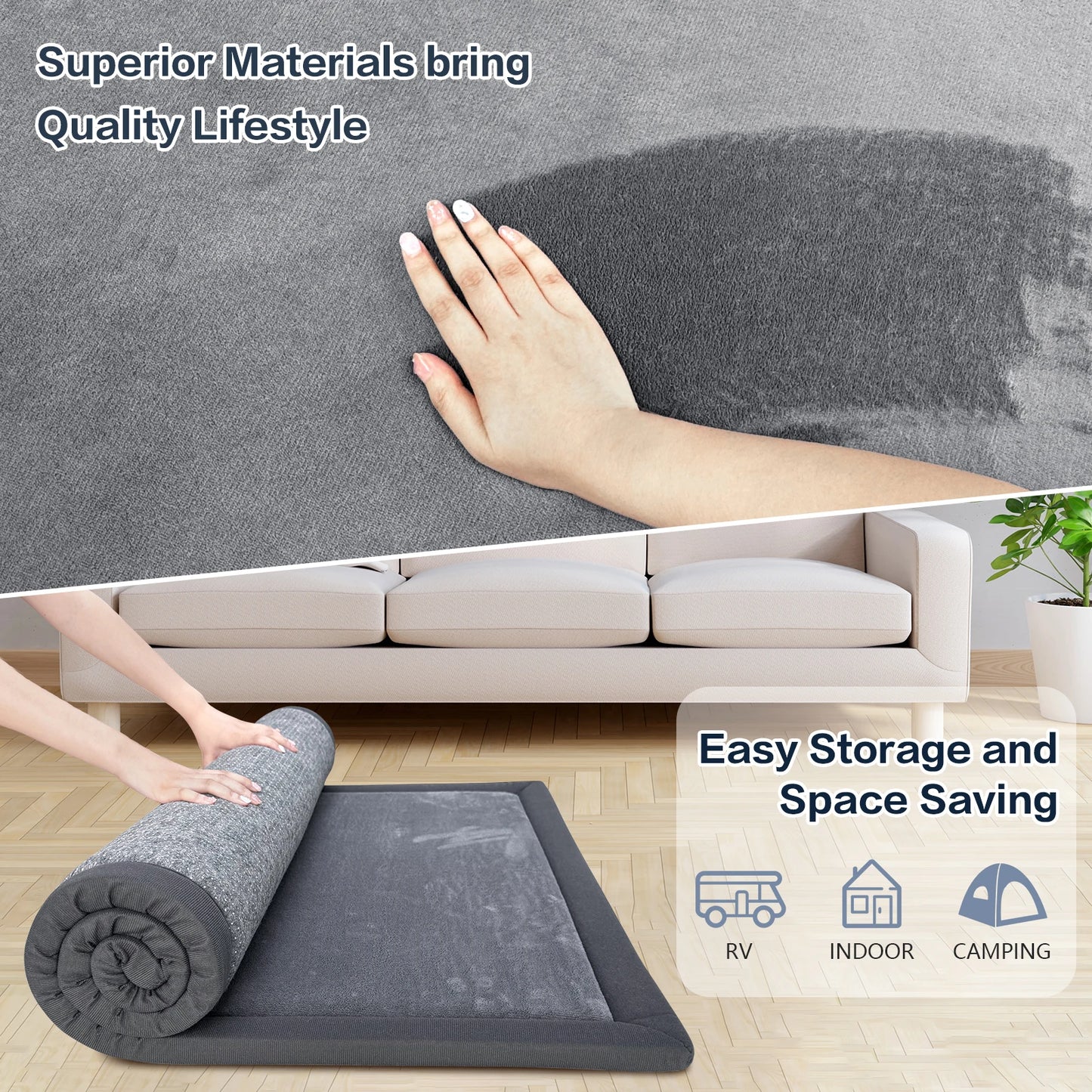 Huloo Sleep Memory Foam Playpen Mat Non Slip Carpet