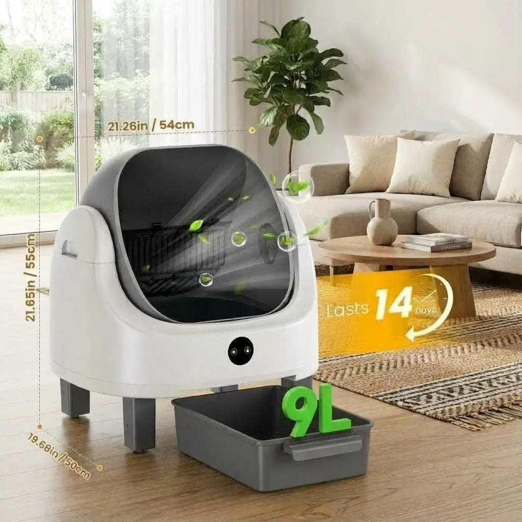 HiMISS Automatic Self Cleaning Open Litter Box With App Control