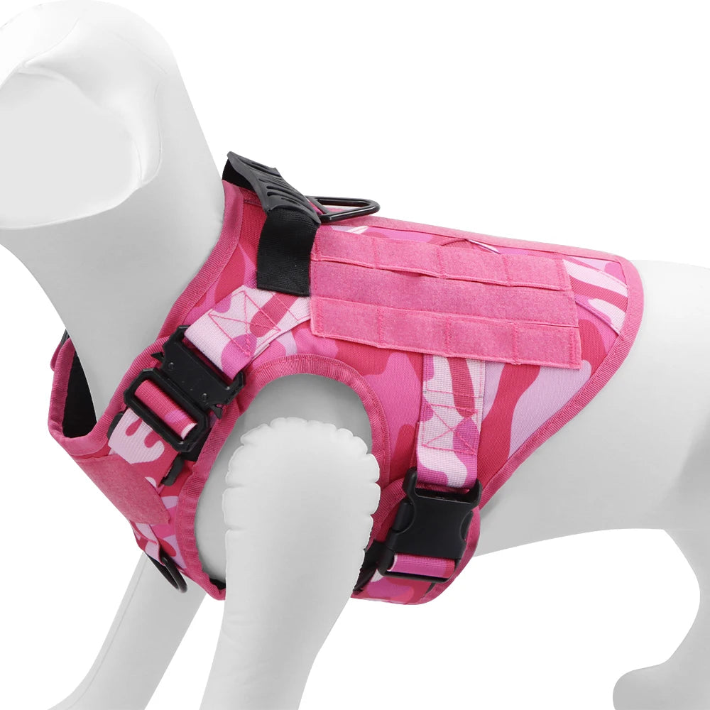 PETRAVELCN Military Camouflage Dog Harness For Large And Medium Dogs