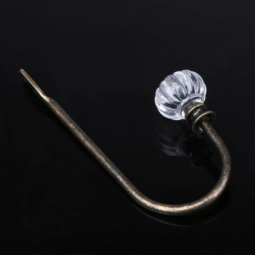 2pcs Curtain Hanger Hook Wall Buckle Rustic Handle for Closet Drawer