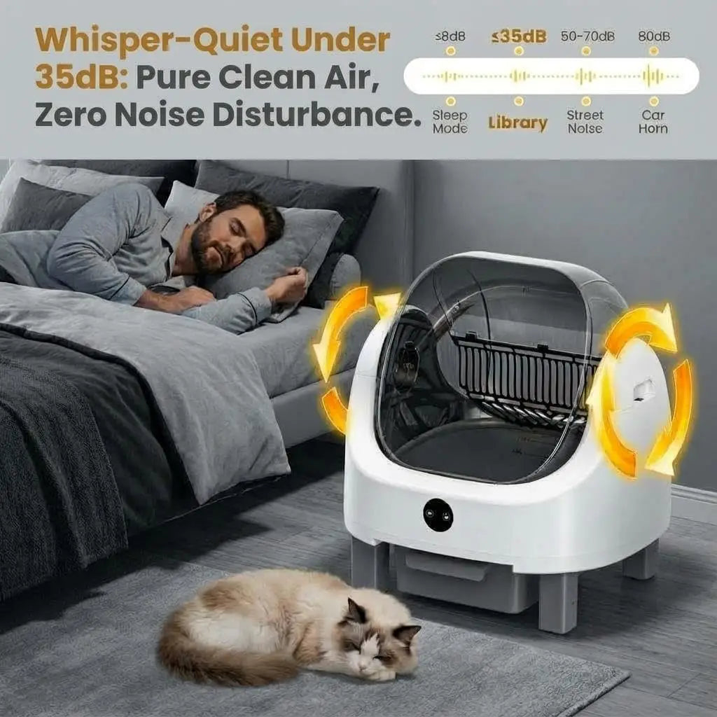 HiMISS Automatic Self Cleaning Open Litter Box With App Control