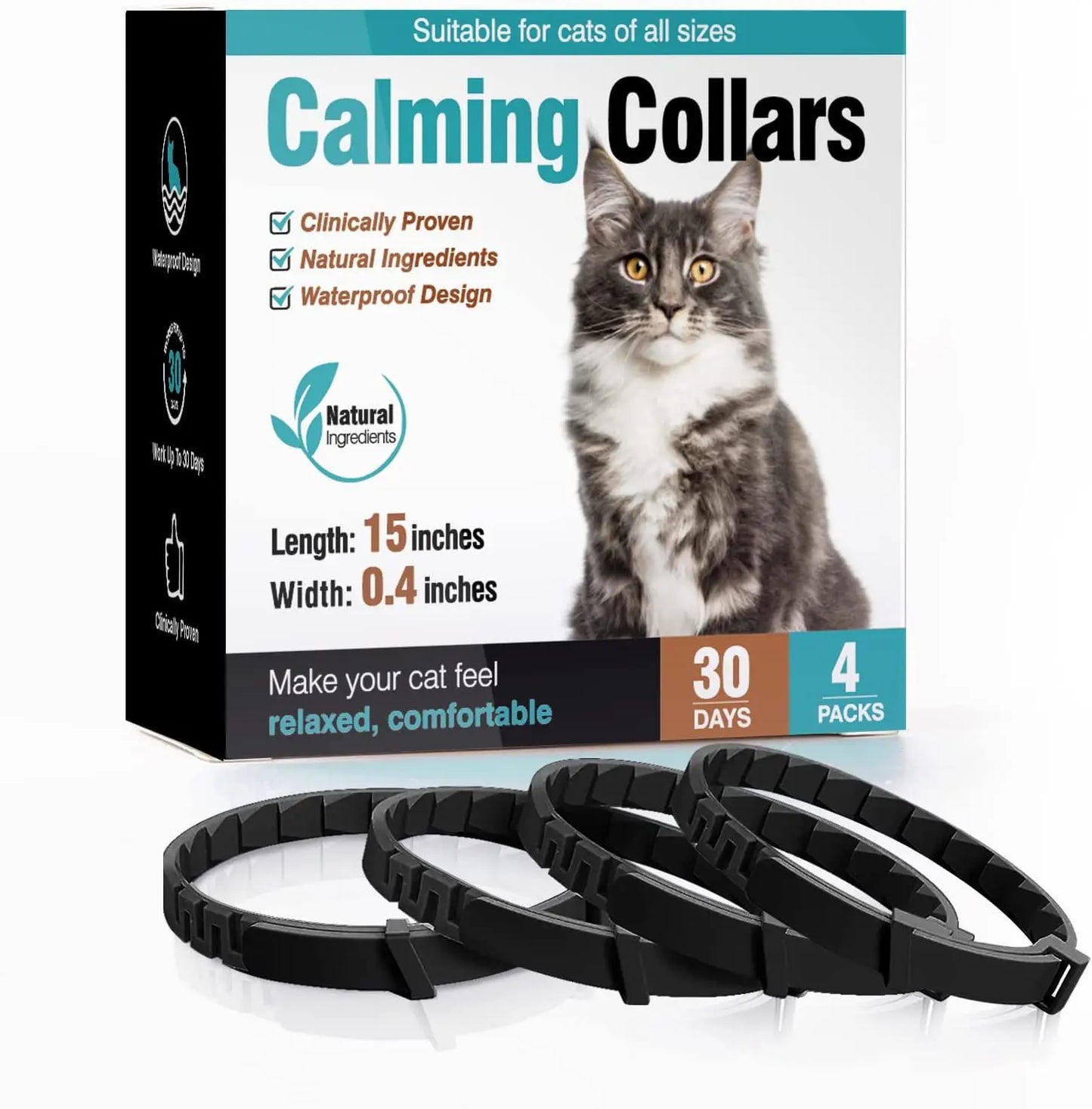 Calming Pheromone Collar Adjustable Anti Anxiety Puppy Kitten Dog Cat Safe Soft Fabric Daily Use