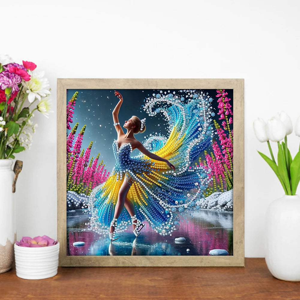 5D DIY Partial Special Shaped Drill Diamond Painting Kit Girl Decoration 30x30cm